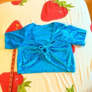 Vibrant Blue Tie-Front Top